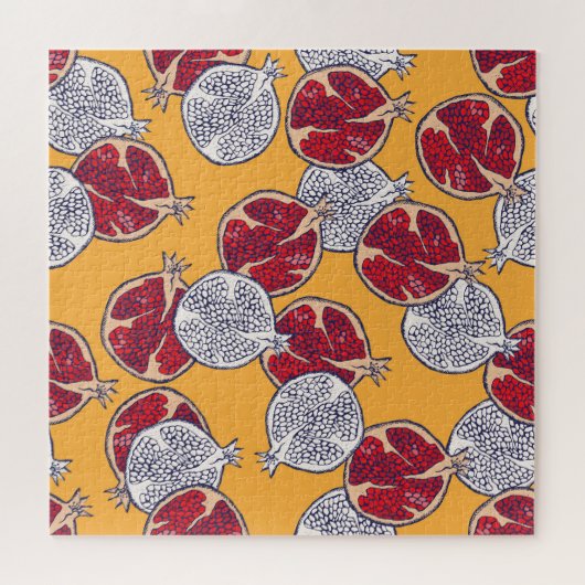 Granaatappel getekend: Handgemaakt patroon Legpuzzel (Horizontaal)