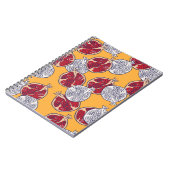 Granaatappel getekend: Handgemaakt patroon Notitieboek (Linkerzijde)