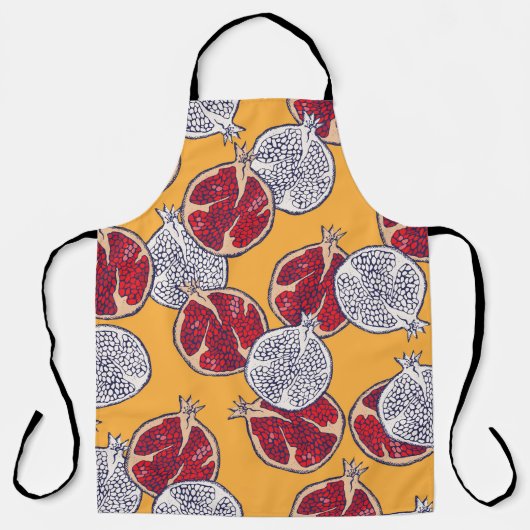 Granaatappel getekend: Handgemaakt patroon Schort (Voorkant)