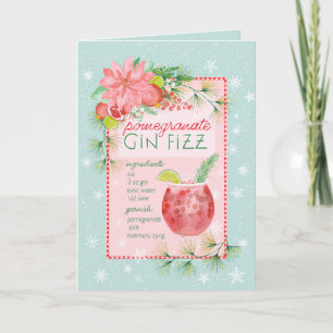Granaatappel Gin Fizz Feestdagen Kaart