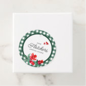 Granaatappel & Groene Gingham Custom Bedankjes Labels (In situ)