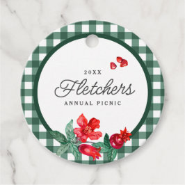 Granaatappel & Groene Gingham Custom Bedankjes Labels