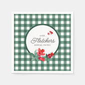 Granaatappel & Groene Gingham Custom Servet (Voorkant)