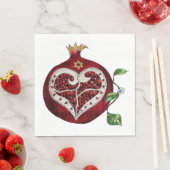 Granaatappel Hart Chanoeka Rosh Hashanah Napkins Servet (Insitu)