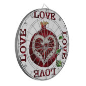 Granaatappel Hart LIEFDE Valentijn Dartbord (Voorkant Links)