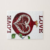Granaatappel Hart LIEFDE Valentijn Legpuzzel (Horizontaal)