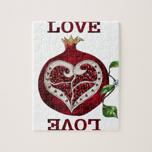 Granaatappel Hart LIEFDE Valentijn Legpuzzel (Verticaal)
