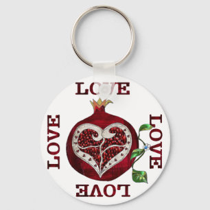 Granaatappel Hart LIEFDE Valentijn Sleutelhanger