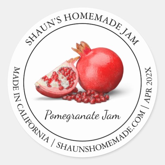 Granaatappel Jam Modern label (Voorkant)