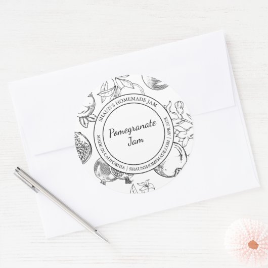 Granaatappel Jam Sketch Modern label (Envelop)