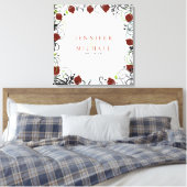 Granaatappel Joodse bruiloft Sign-In Memory Board Canvas Afdruk (Insitu (Slaapkamer))