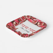Granaatappel Joodse Rosh Hashanah Hebreeuws Shana  Papieren Bordje (Gebogen)