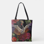Granaatappel kraan Rozen: borduurwerk kunst Tote Bag (Achterkant)