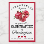 Granaatappel likeur label voor een kleine fles | voedselcontainer etiket (Enkel label)
