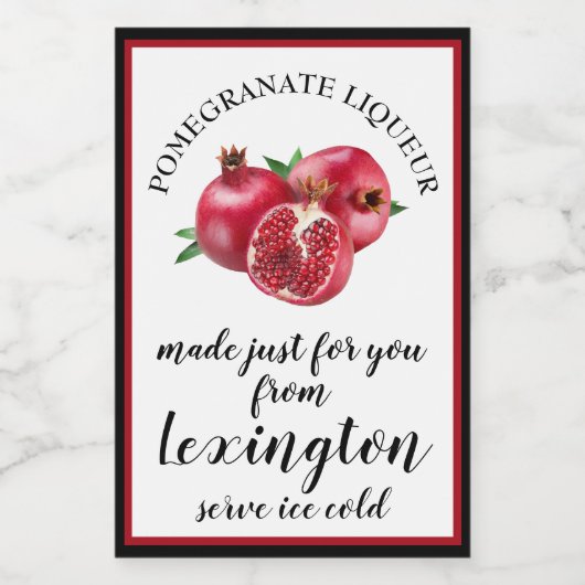 Granaatappel likeur Mini flesje Etiket | (Enkel label)