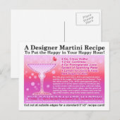 Granaatappel Martini Recept Briefkaart (Voorkant / Achterkant)