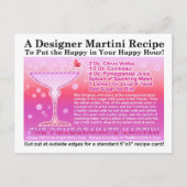 Granaatappel Martini Recept Briefkaart (Voorkant)