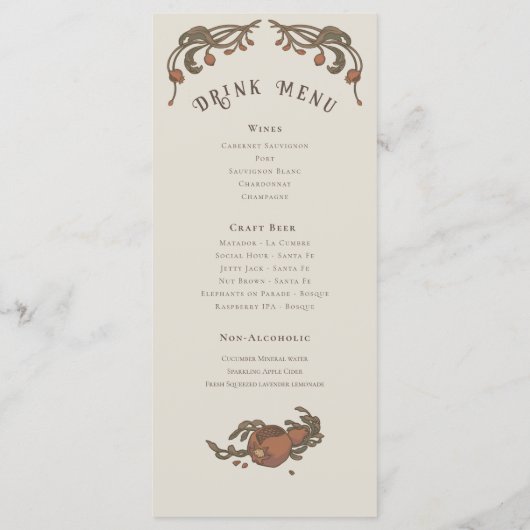  granaatappel menu (Achterkant)