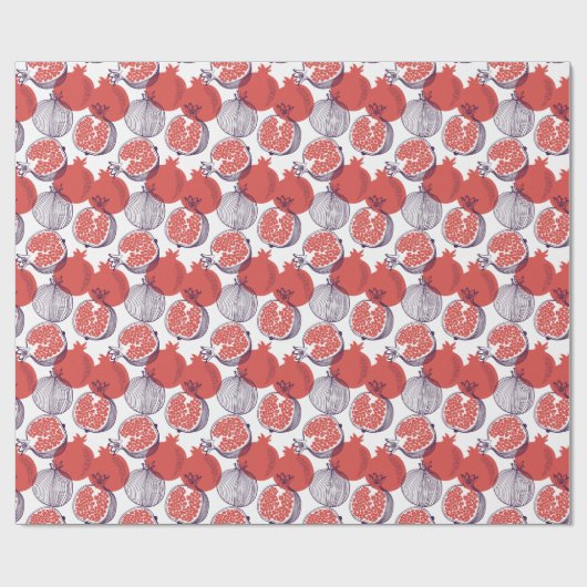 Granaatappel Mode: Naadloze  Patroon Cadeaupapier (Vlak)