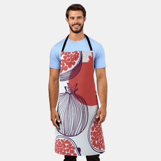 Granaatappel Mode: Naadloze Patroon Schort (Gedragen)