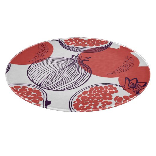 Granaatappel Mode: Naadloze  Patroon Snijplank (Hoek)