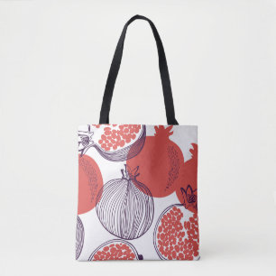 Granaatappel Mode: Naadloze Patroon Tote Bag