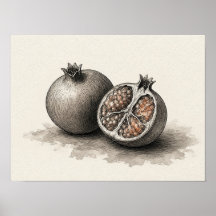 Granaatappel Muur Kunst Keuken Stilleven Poster