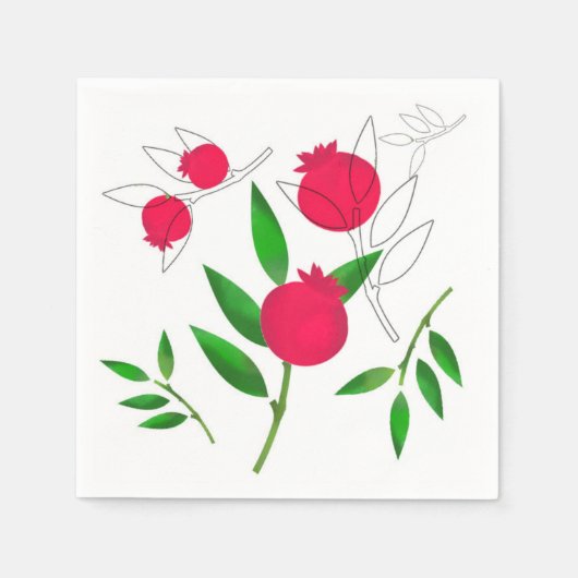 Granaatappel papieren servetten (Voorkant)