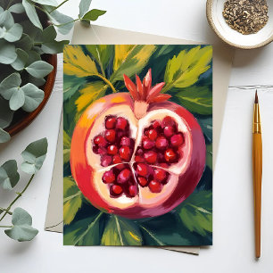 Granaatappel Pitten   Fruit Schilderij Briefkaart