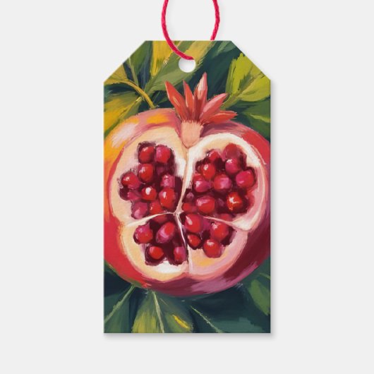 Granaatappel Pitten | Fruit Schilderij Cadeaulabel (Voorkant)