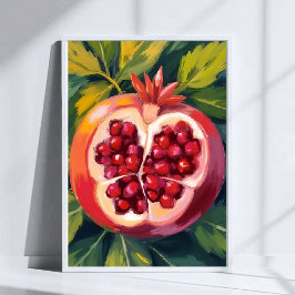 Granaatappel Pitten | Fruit Schilderij Poster
