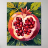 Granaatappel Pitten | Fruit Schilderij Poster (Voorkant)