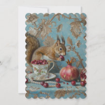 Granaatappel - Platte uitnodiging: 12,7 cm x 17,8