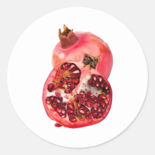 granaatappel ronde sticker (Voorkant)