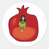 Granaatappel ronde sticker (Voorkant)