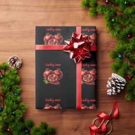 Granaatappel Rood Rijk Olieverf Esthetisch Elegant Cadeaupapier