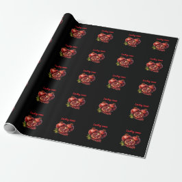 Granaatappel Rood Rijk Olieverf Esthetisch Elegant Cadeaupapier