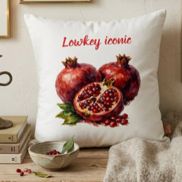 Granaatappel Rood Rijk Olieverf Esthetisch Elegant Kussen