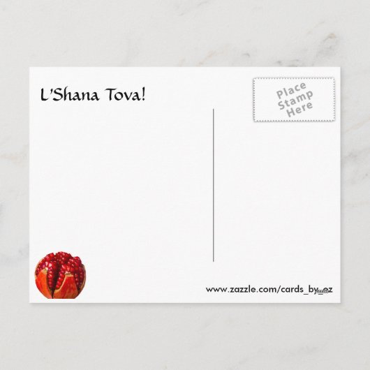 Granaatappel Rosh HaShana Feestdagenkaart (Achterkant)