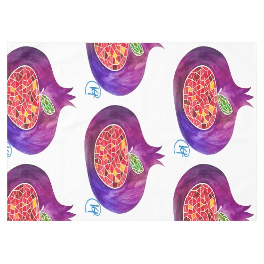 Granaatappel Rosh Hashana Tafeldoek Tafelkleed (Voorkant (Horizontaal))