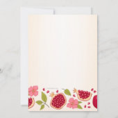 Granaatappel Rosh Hashana Uitnodiging (aangepast) (Achterkant)