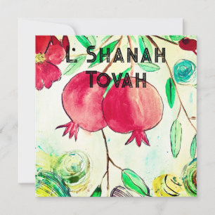 Granaatappel Rosh Hashanah Fruit Shana Tova Feestdagenkaart