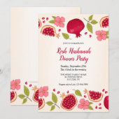 Granaatappel Rosh Hashanah Uitnodiging (aangepast) (Voorkant / Achterkant)