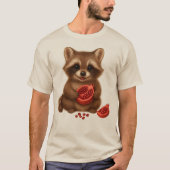 Granaatappel & Schattigee Wasbeer Baby Retro | Her T-shirt (Voorkant)