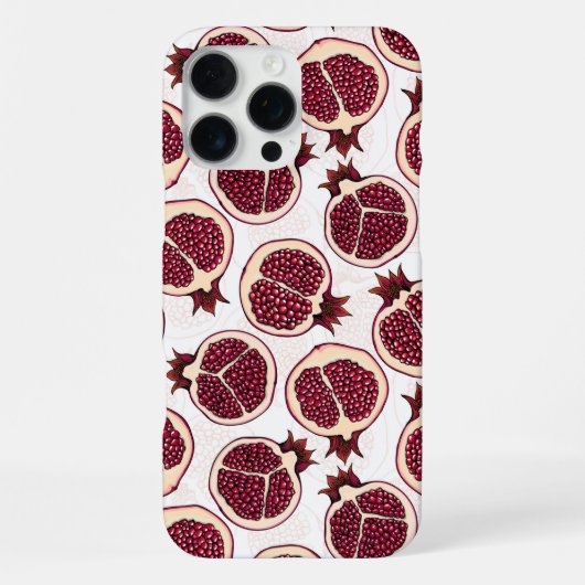 Granaatappel schijven op wit iPhone hoesje (Achterkant)