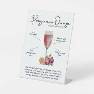 Granaatappel Sinaas Champagne Cocktail Voetstuk Bo Reclamebord Met Voetstuk