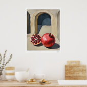 Granaatappel Stilleven met Boog Poster (Keuken)