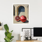 Granaatappel Stilleven met Boog Poster (Thuiskantoor)