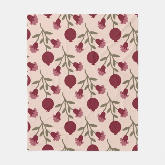 Granaatappel tak met bloemen en vruchten fleece deken (Voorkant)