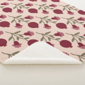 Granaatappel tak met bloemen en vruchten sherpa deken (3/4)